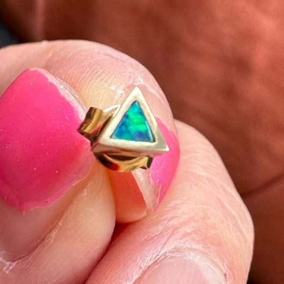 Melanie Katsalidis Gold and Opal Stud Earrings - Picture 5 of 6